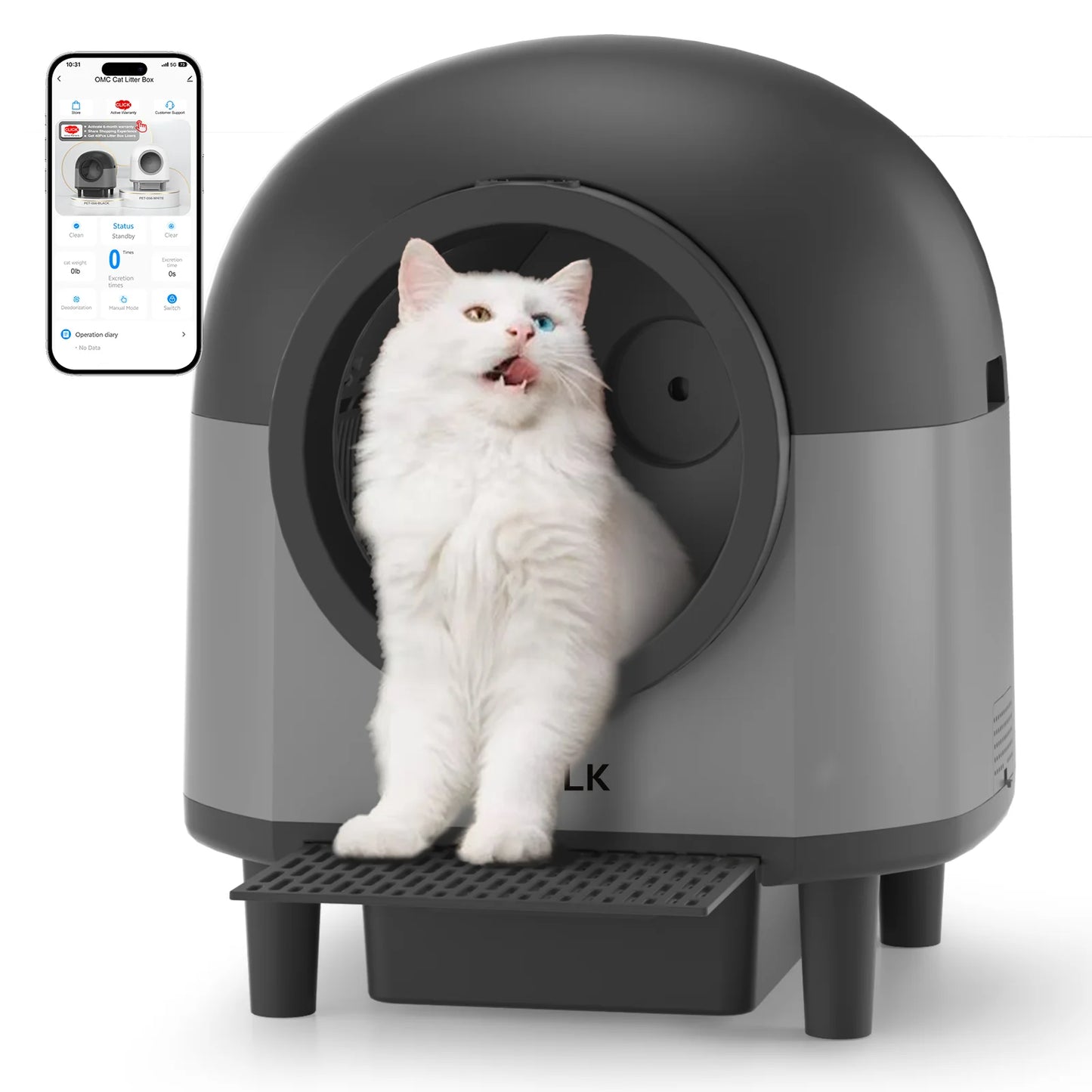 Self Cleaning Cat Litter Box - 100L Large Automatic Litter Box, Multi Cat Can Use, Automatic Cat Litter Box Self Cleaning, Black