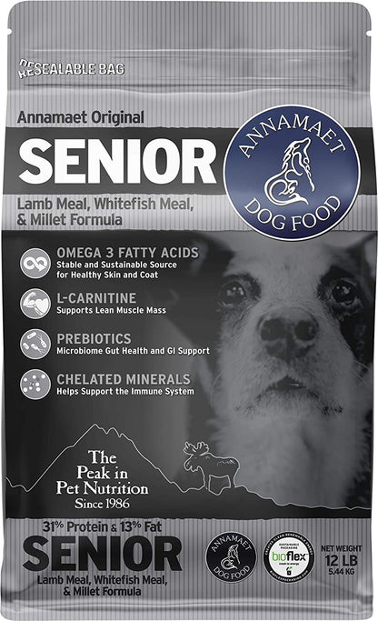 Original Senior Dry Dog Food, (Lamb, Whitefish & Millet), 12-Lb Bag