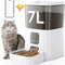 7L Automatic Smart Food Dispenser Pet Feeder, Wi-Fi Timed with APP Remote Feeding for Cats and Dogs White 13.10 X 6.50 X 12.60 In