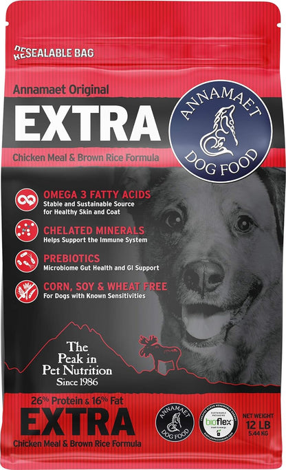 Original Extra Formula Dry Dog Food, 26% Protein (Chicken & Brown Rice), 12-Lb Bag