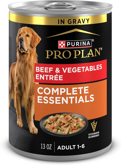 Complete Essentials, Beef and Vegetables Entree in Wet Dog Food Gravy - (Pack of 12) 13 Oz. Cans